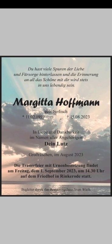 Erinnerungsbild für Margitta Hoffmann