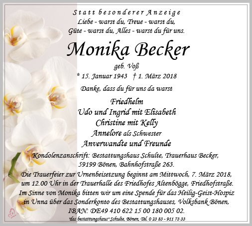 Erinnerungsbild für Monika Becker